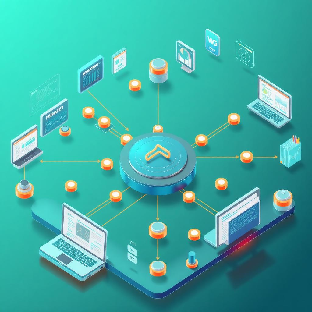 Automated competitor monitoring system showing interconnected network of tracked websites