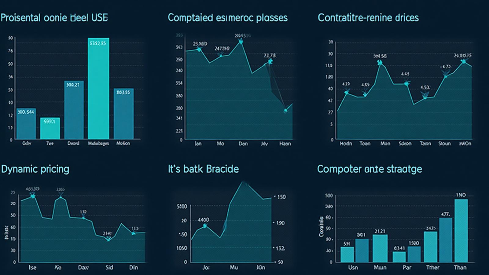 Competitive pricing analytics dashboard showing price comparison charts and market data